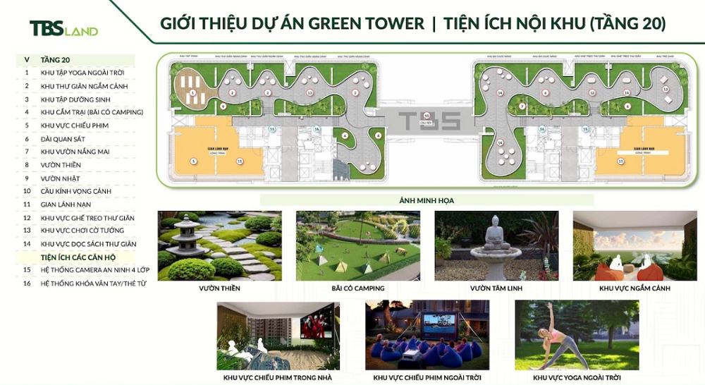 Tiện ích tầng 20 cho cư dân thư giãn