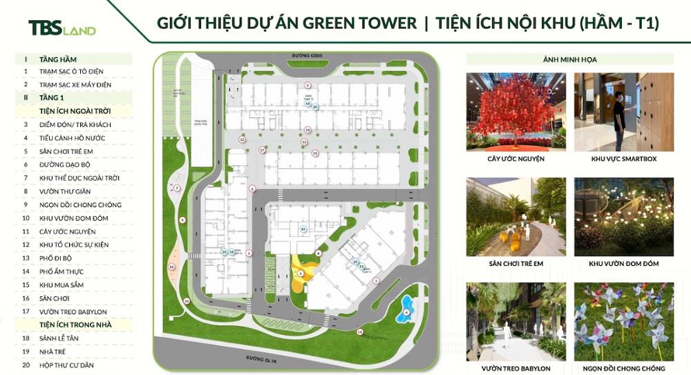 Mặt bằng bố trí tiện ích Green Skyline tầng 1